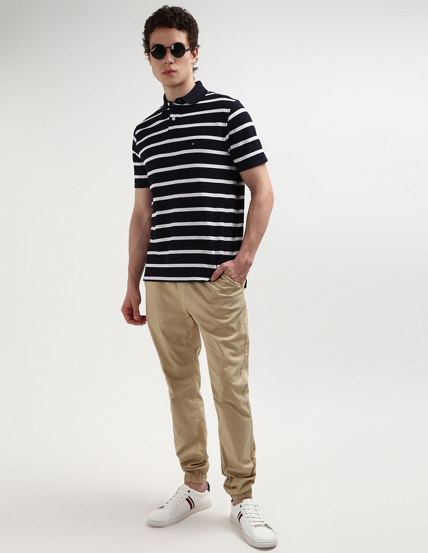 Tommy Hilfiger Horizontal Stripe Cotton Polo Shirt