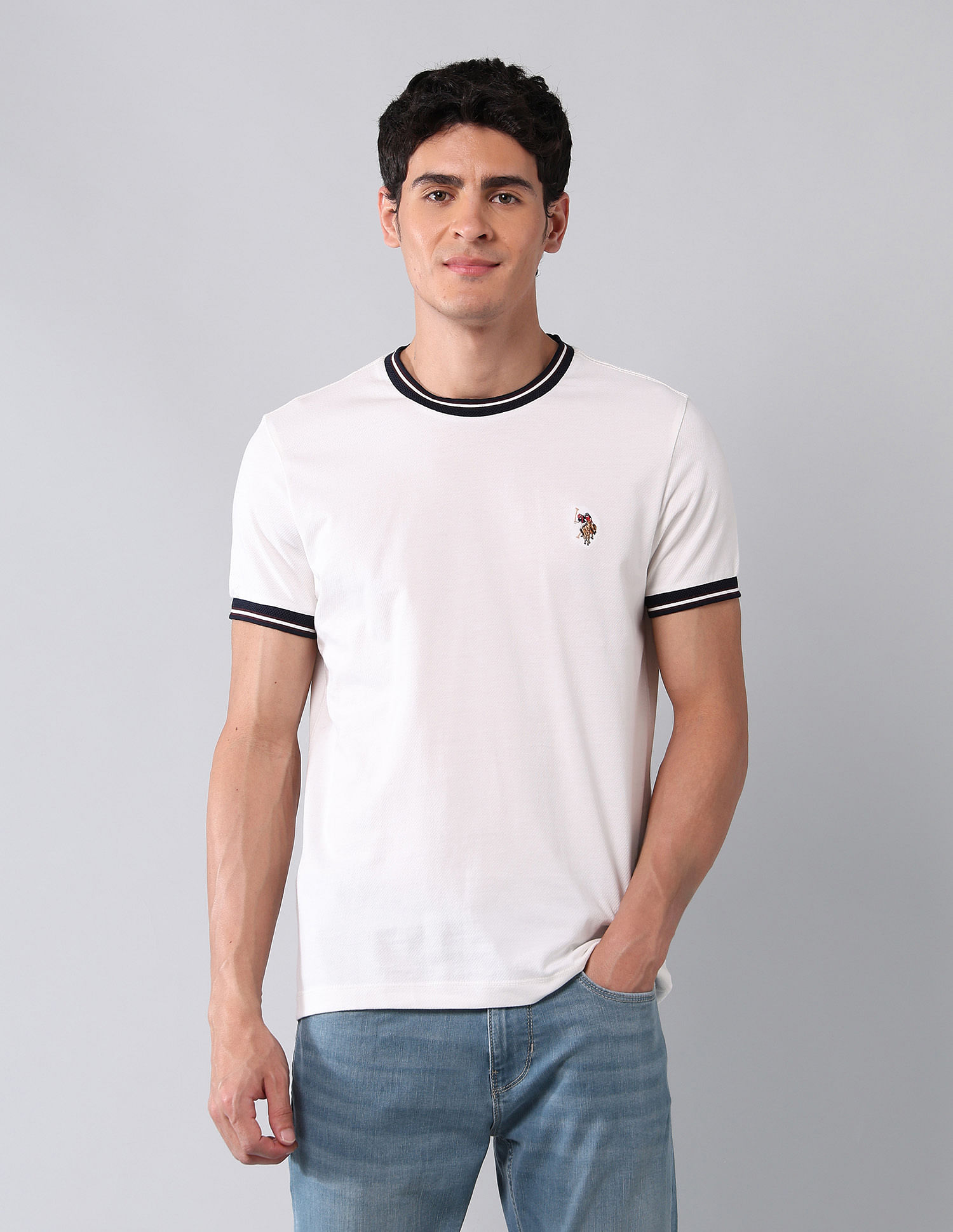 U.S. Polo Assn. Denim Co. Muscle Fit Pure Cotton Colligiate T-Shirt