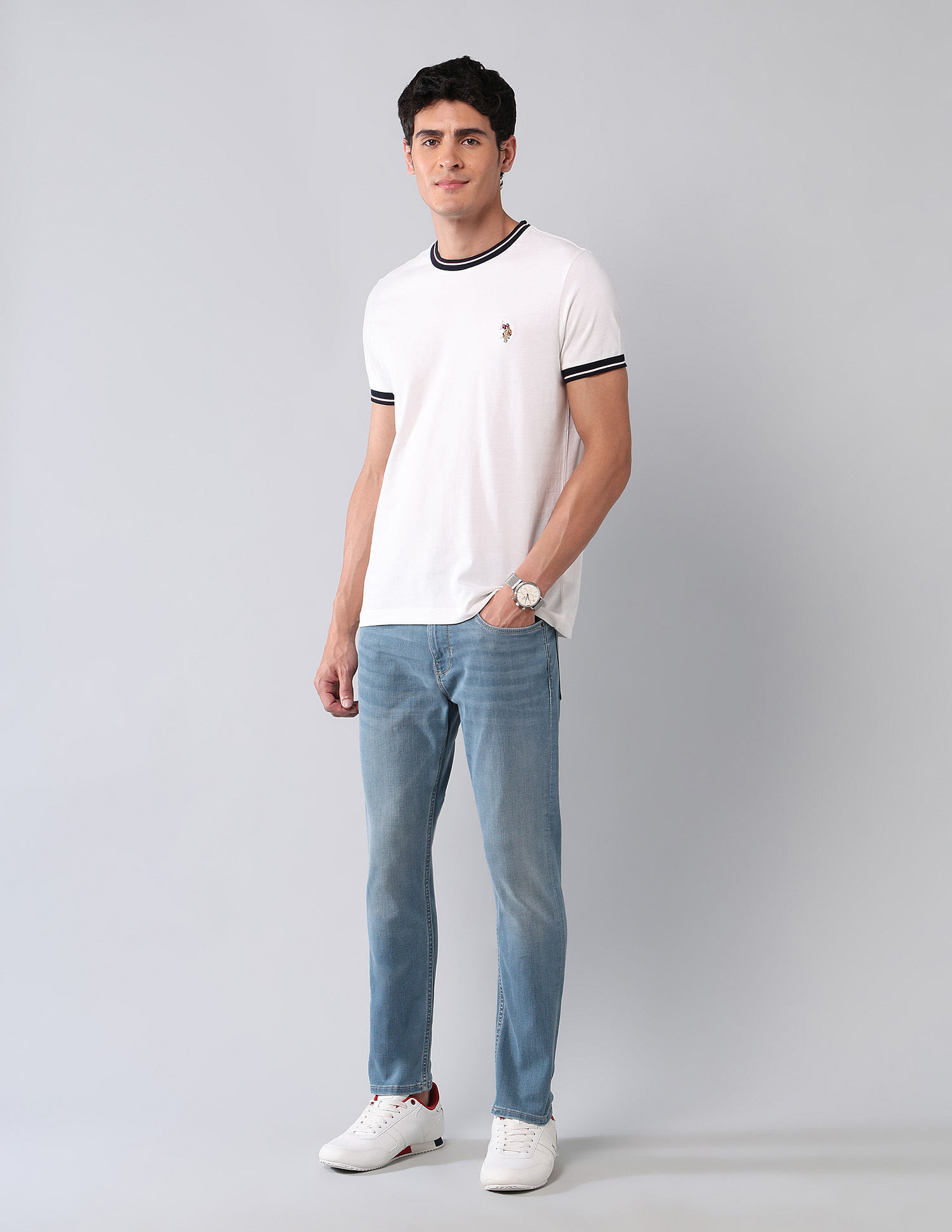 U.S. Polo Assn. Denim Co. Muscle Fit Pure Cotton Colligiate T-Shirt
