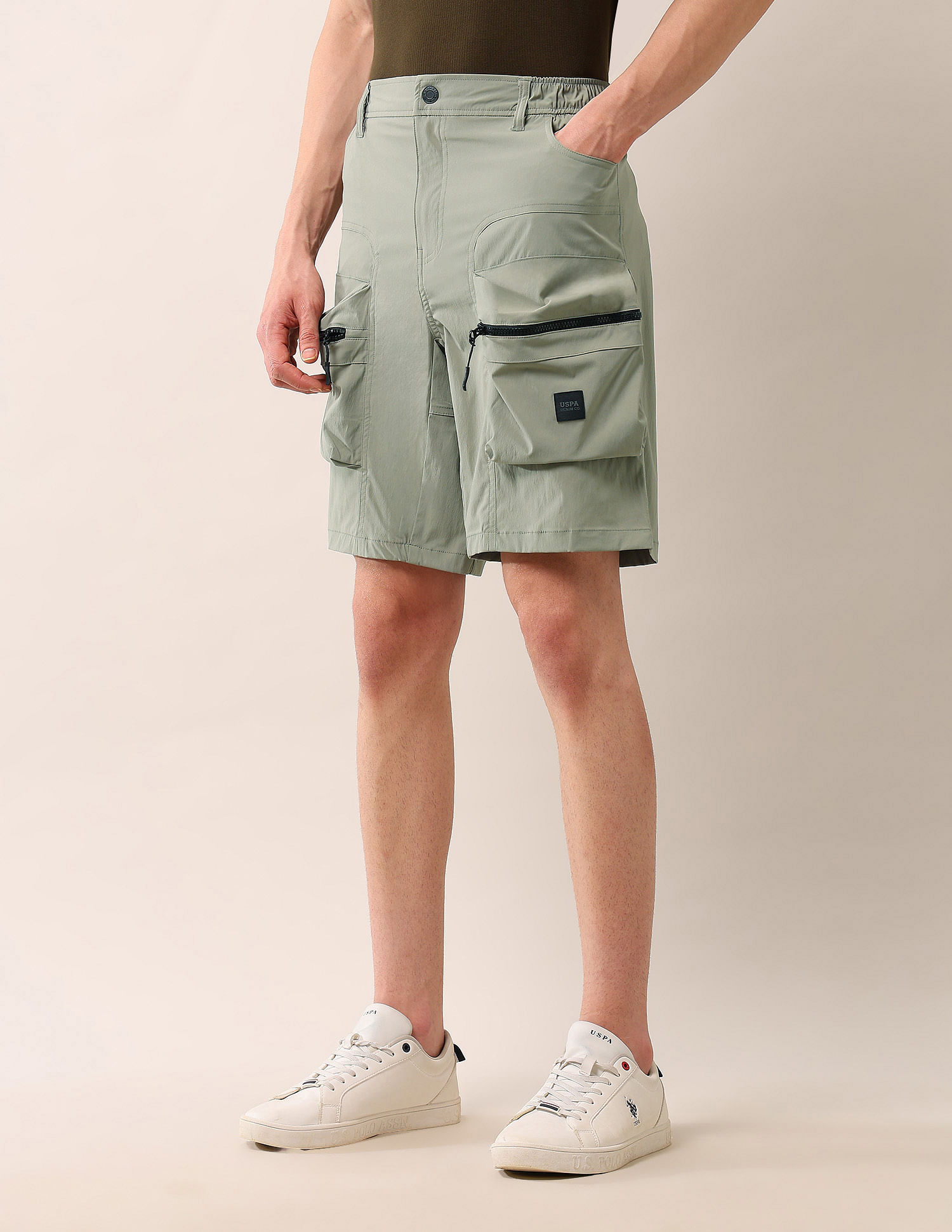 U.S. Polo Assn. Denim Co. Regular Fit Solid Cargo Shorts