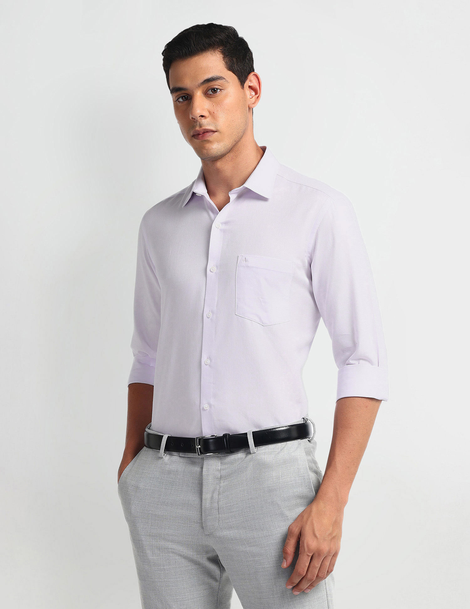 Arrow Horizontal Stripe Slim Fit Shirt