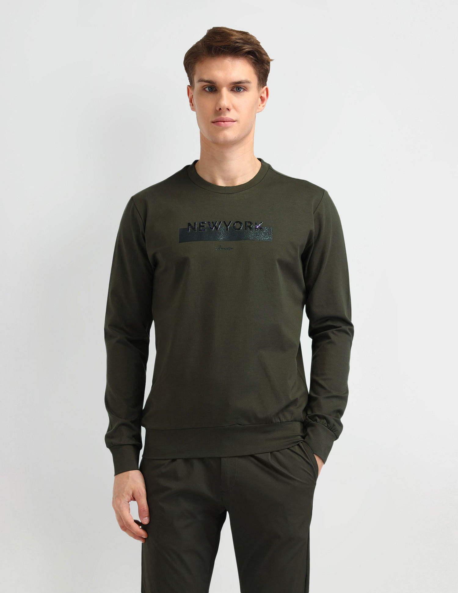 Arrow Newyork Graphic Printed Regular Fit Sweatshirt