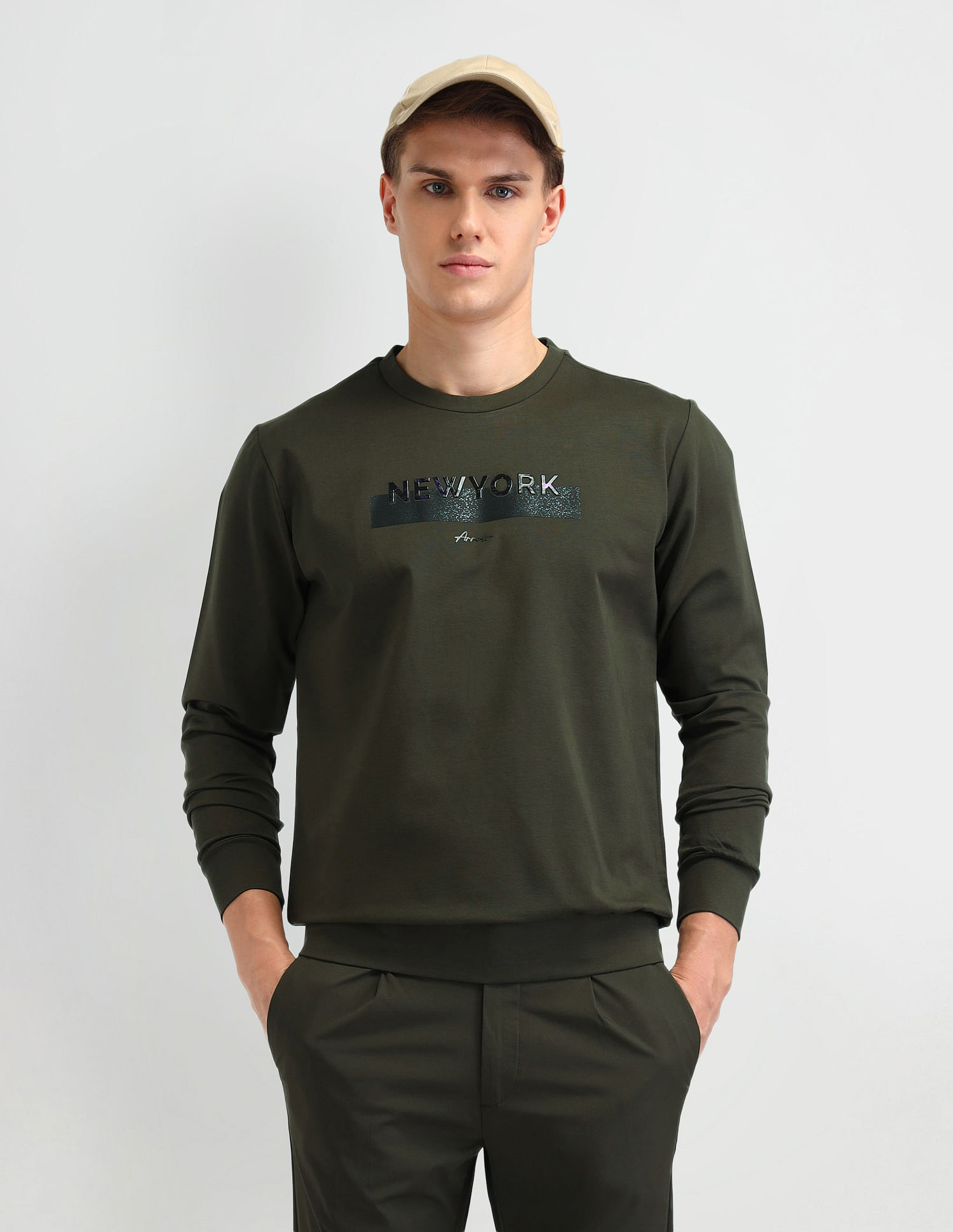 Arrow Newyork Graphic Printed Regular Fit Sweatshirt