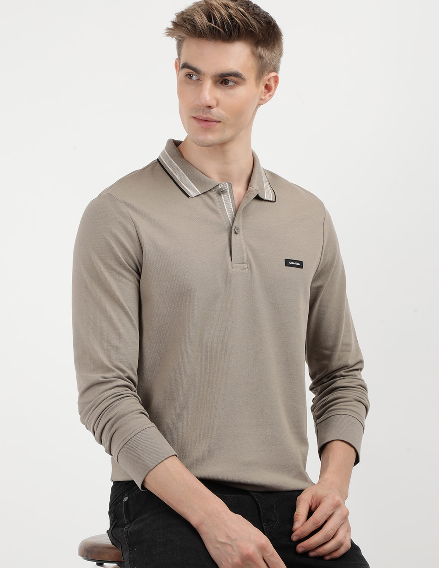 Nnnow Calvin Klein Long Sleeve Polo Buy Calvin Klein Stretch Pique - Main Image