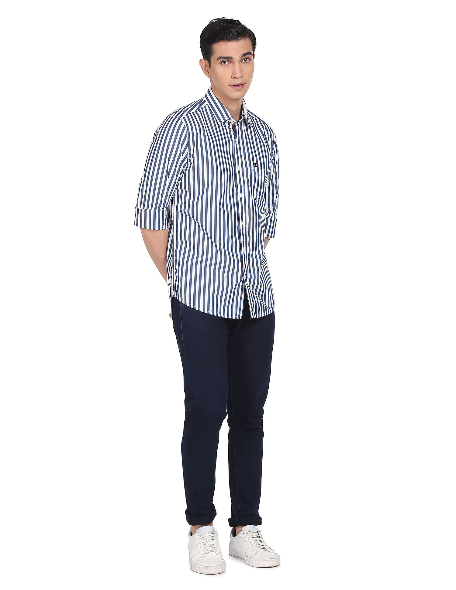 Buy Arrow Sports Manhattan Slim Fit Striped Shirt - NNNOW.com