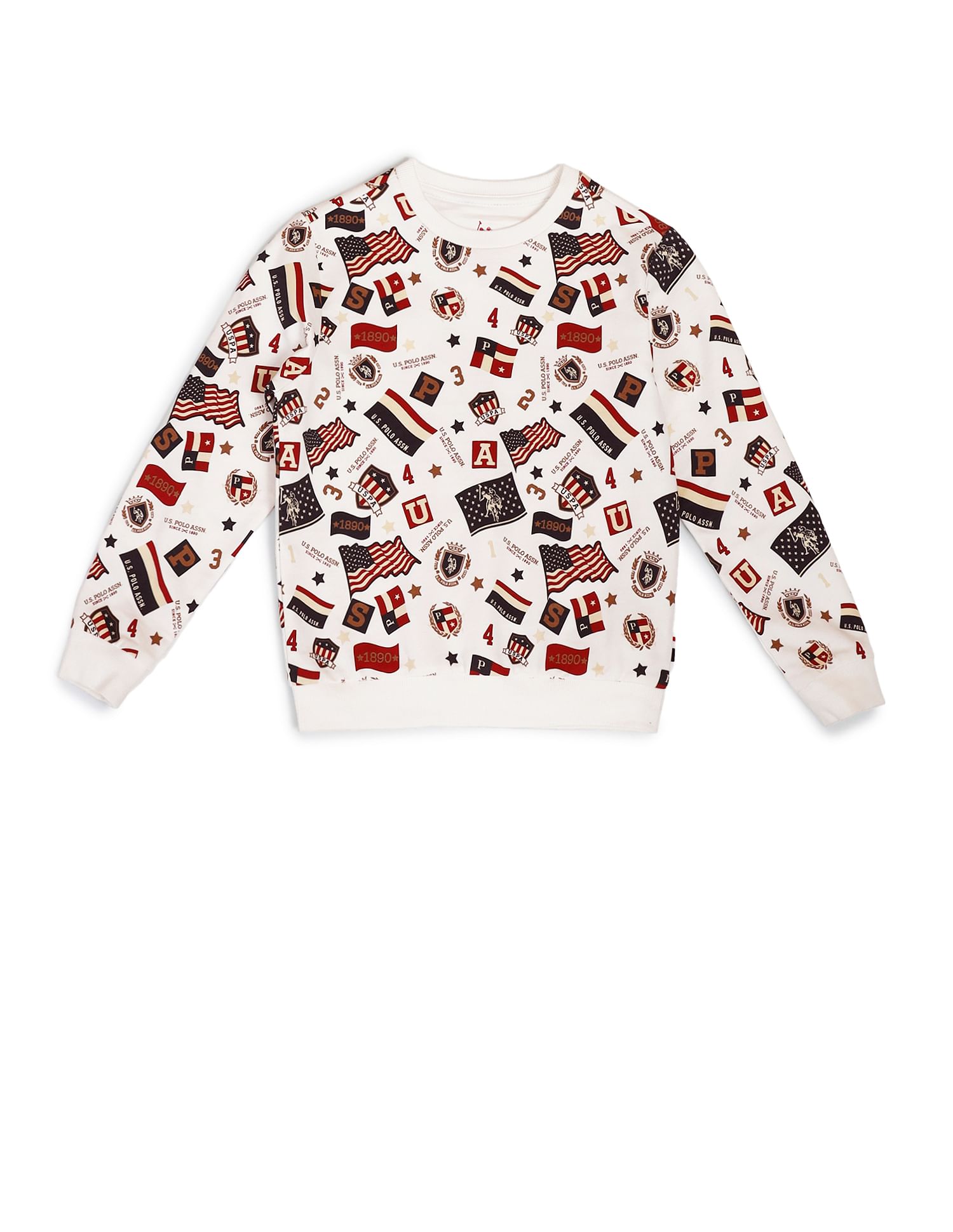 U.S. Polo Assn. Kids Boys Graphic Printed Cotton Sweatshirt