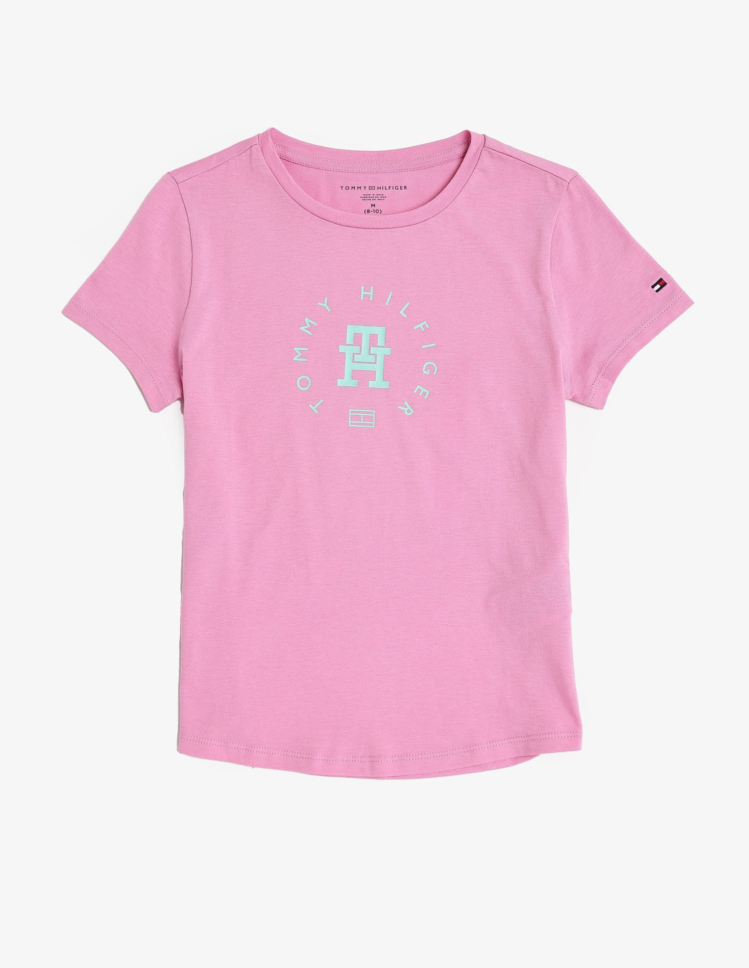 Buy Tommy Hilfiger Kids Girls Logo Regular Fit Cotton T-Shirt