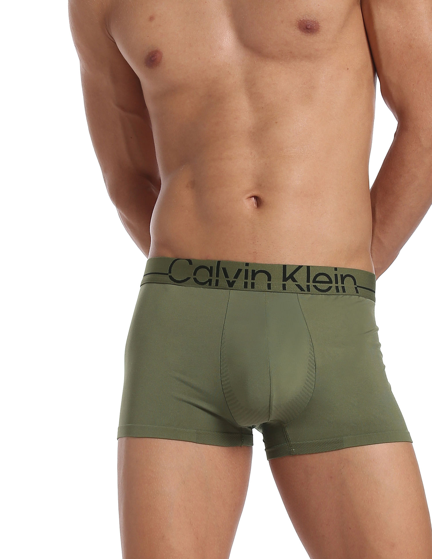 Buy Calvin Klein Men Green Low Rise Solid Trunks 