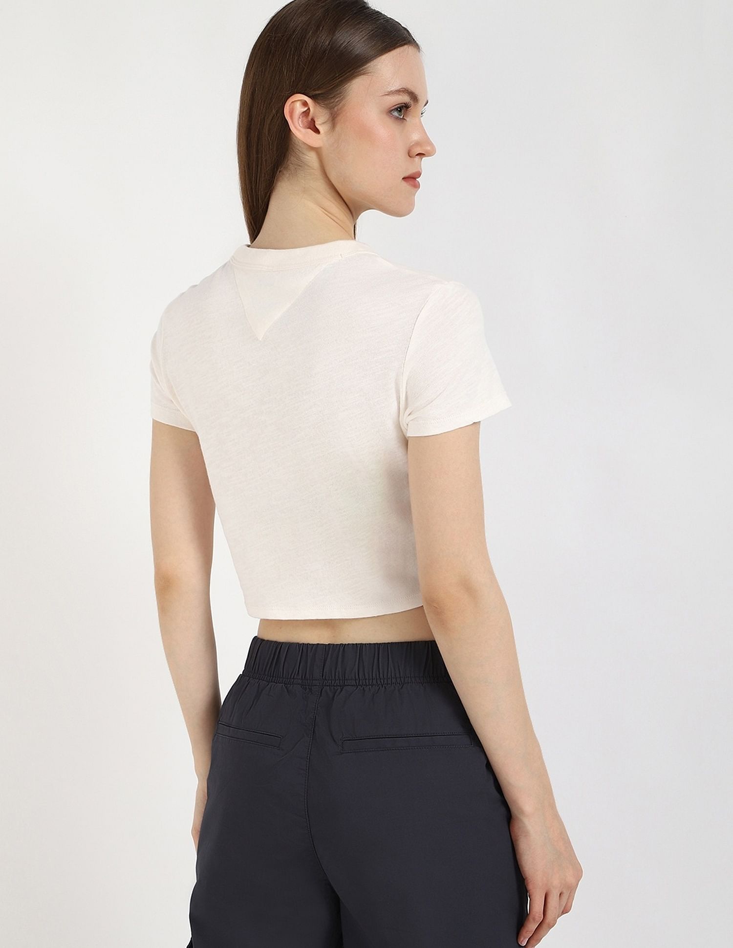 Tommy Hilfiger Solid Cropped-Fit Cotton T-Shirt