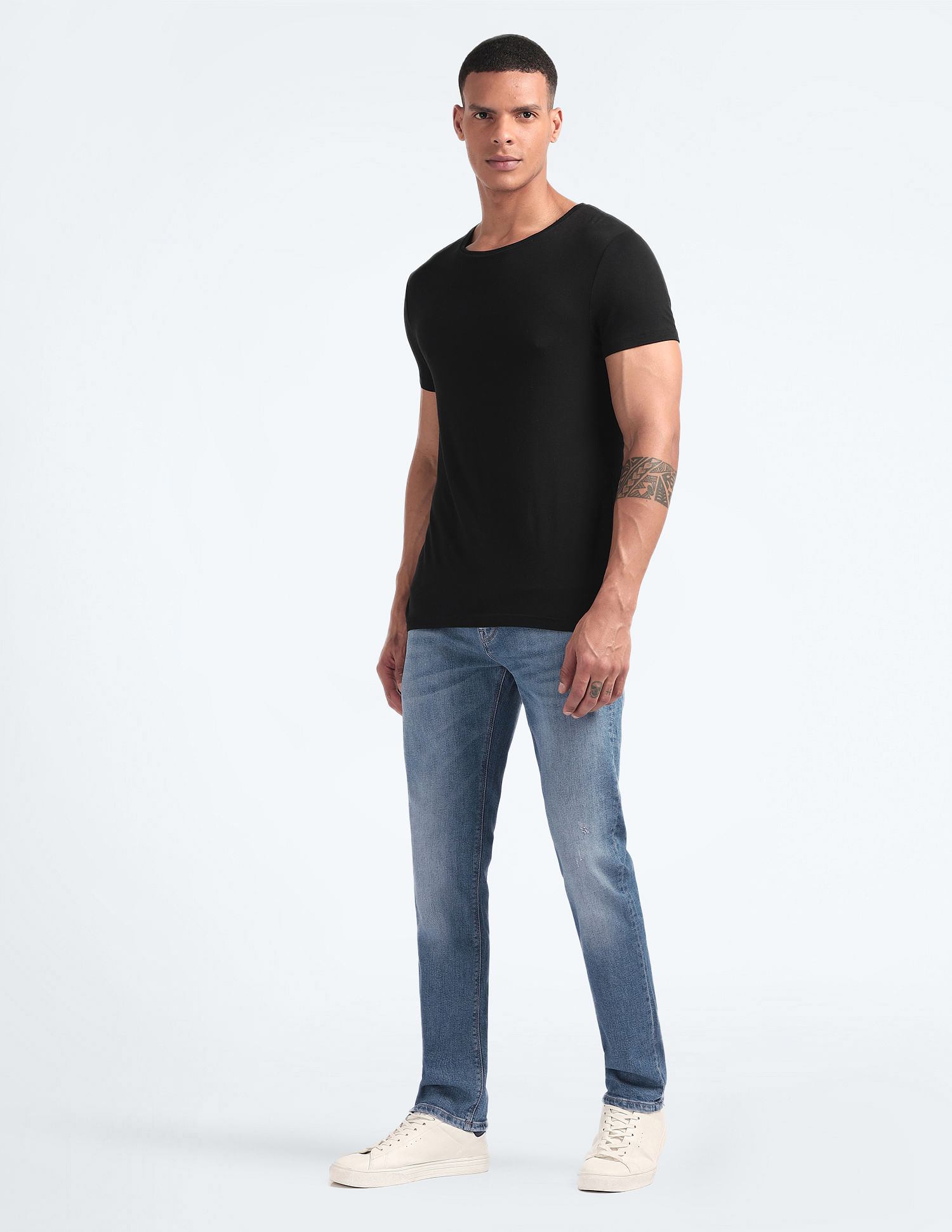 Flying Machine Freddie Slim Straight Fit Stone Wash Jeans