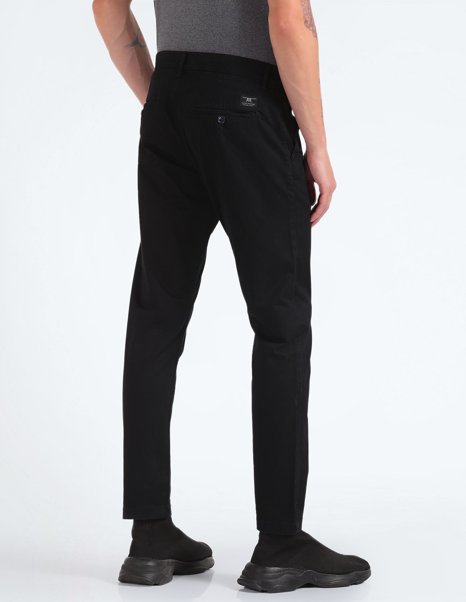Flying Machine Slash Slim Tapered Fit Solid Trousers