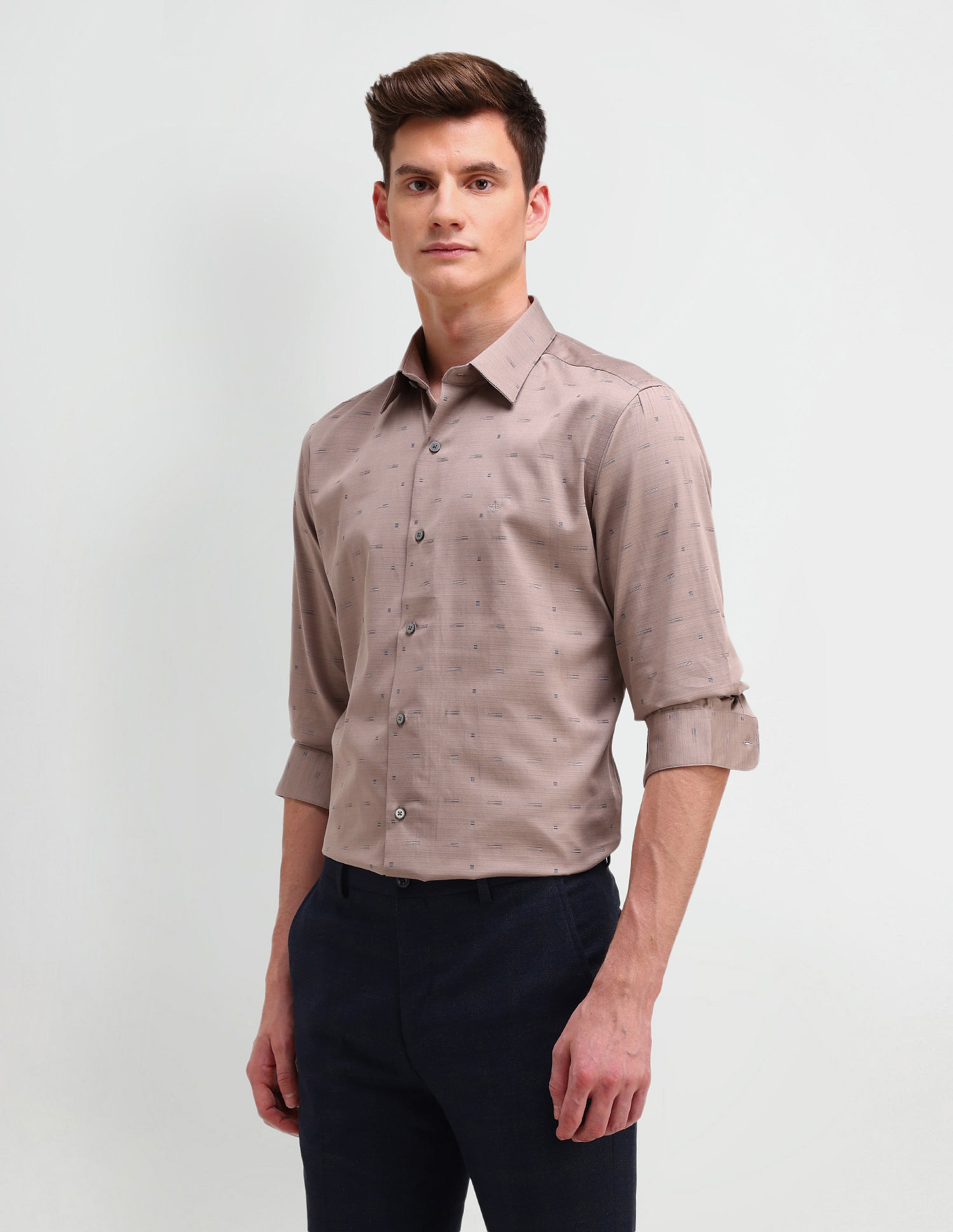 Arrow Newyork Slim Fit Textured Pattern Shirt