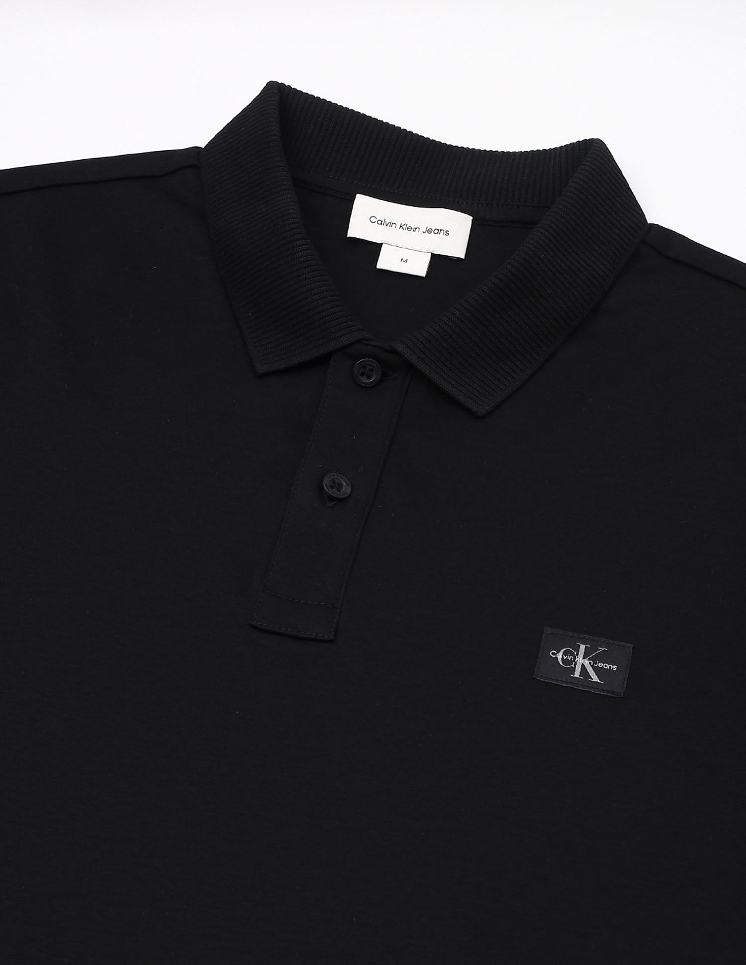 Calvin Klein Jeans Solid Regular-Fit Cotton Polo T-Shirt