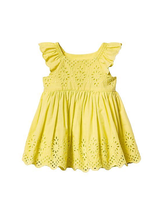 baby eyelet flutter dress