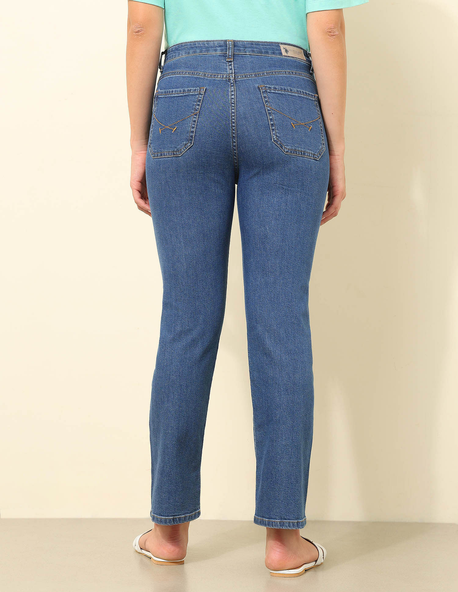 U.S. Polo Assn. Women High Rise Straight Fit Jeans