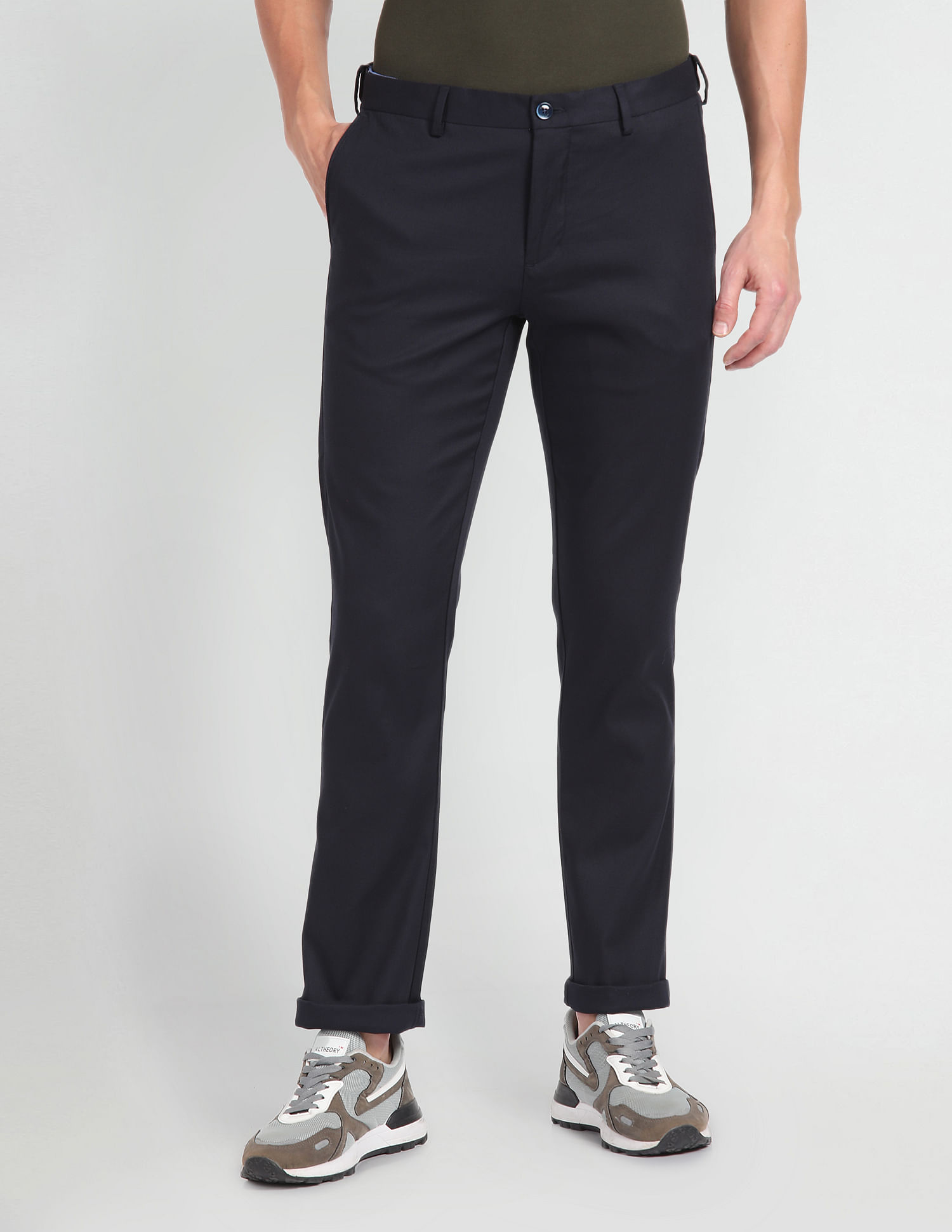 Arrow Sports Solid Dobby Autoflex Trousers