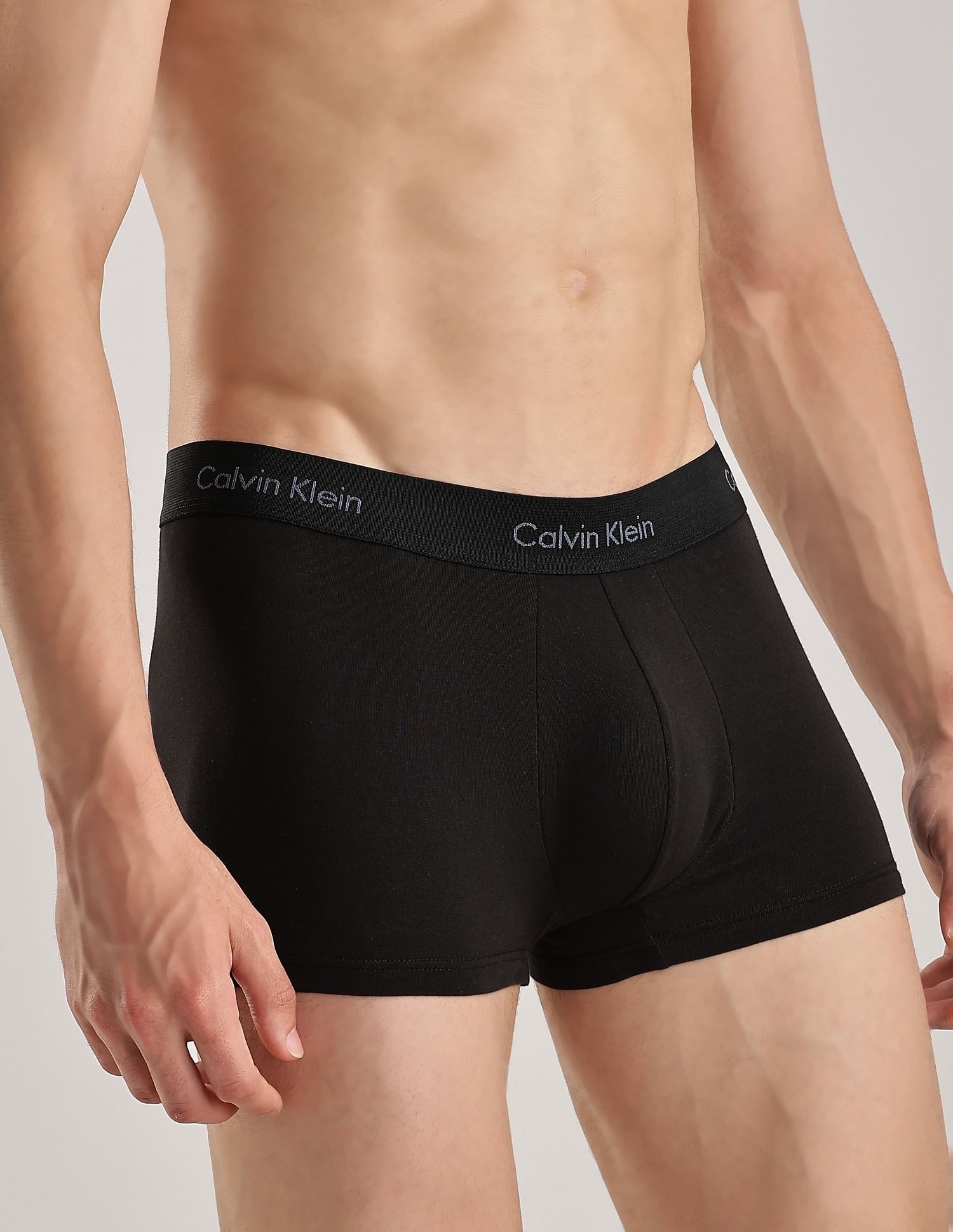 Calvin Klein Underwear Low Rise Solid Black Trunks - Pack Of 3