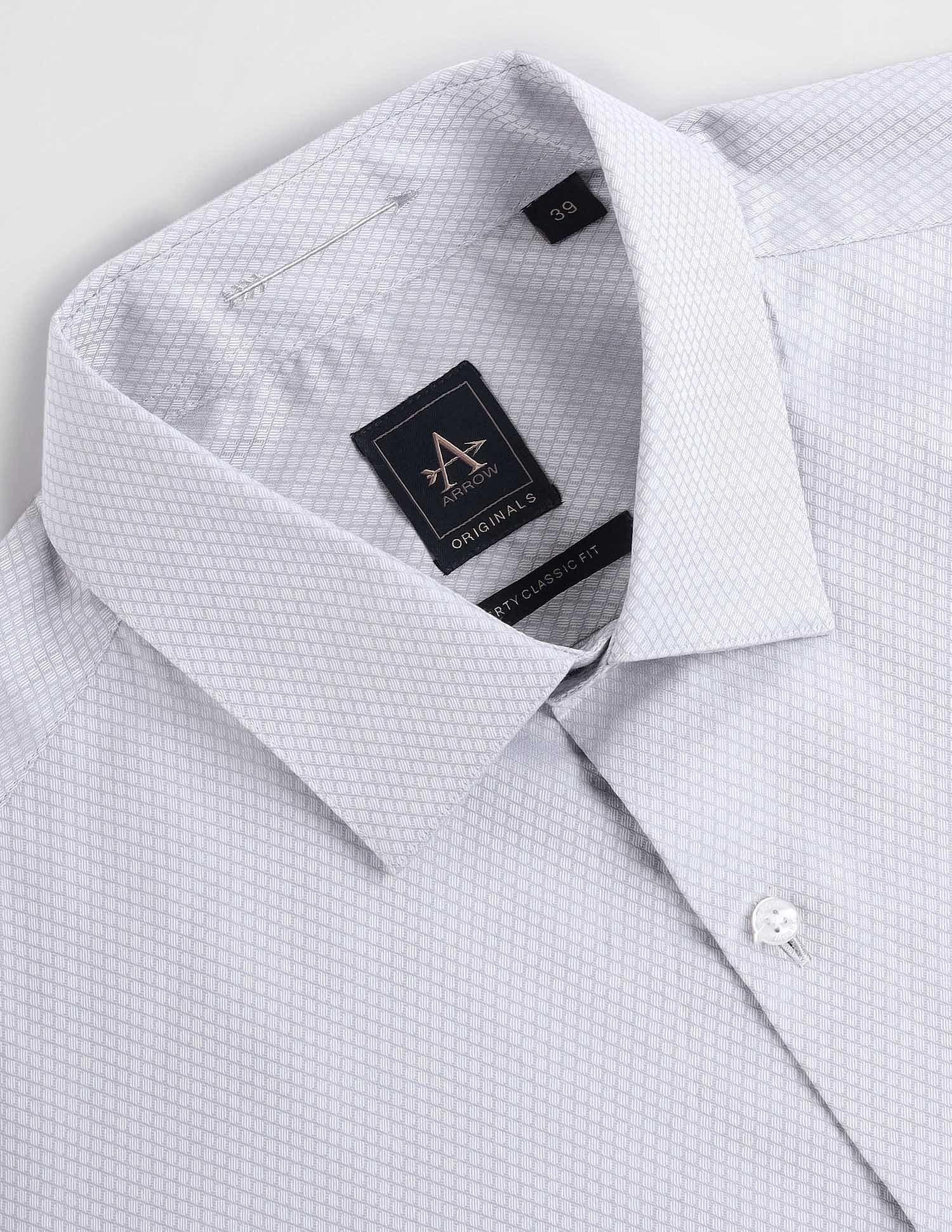 Arrow Patterned Twill Cotton Shirt