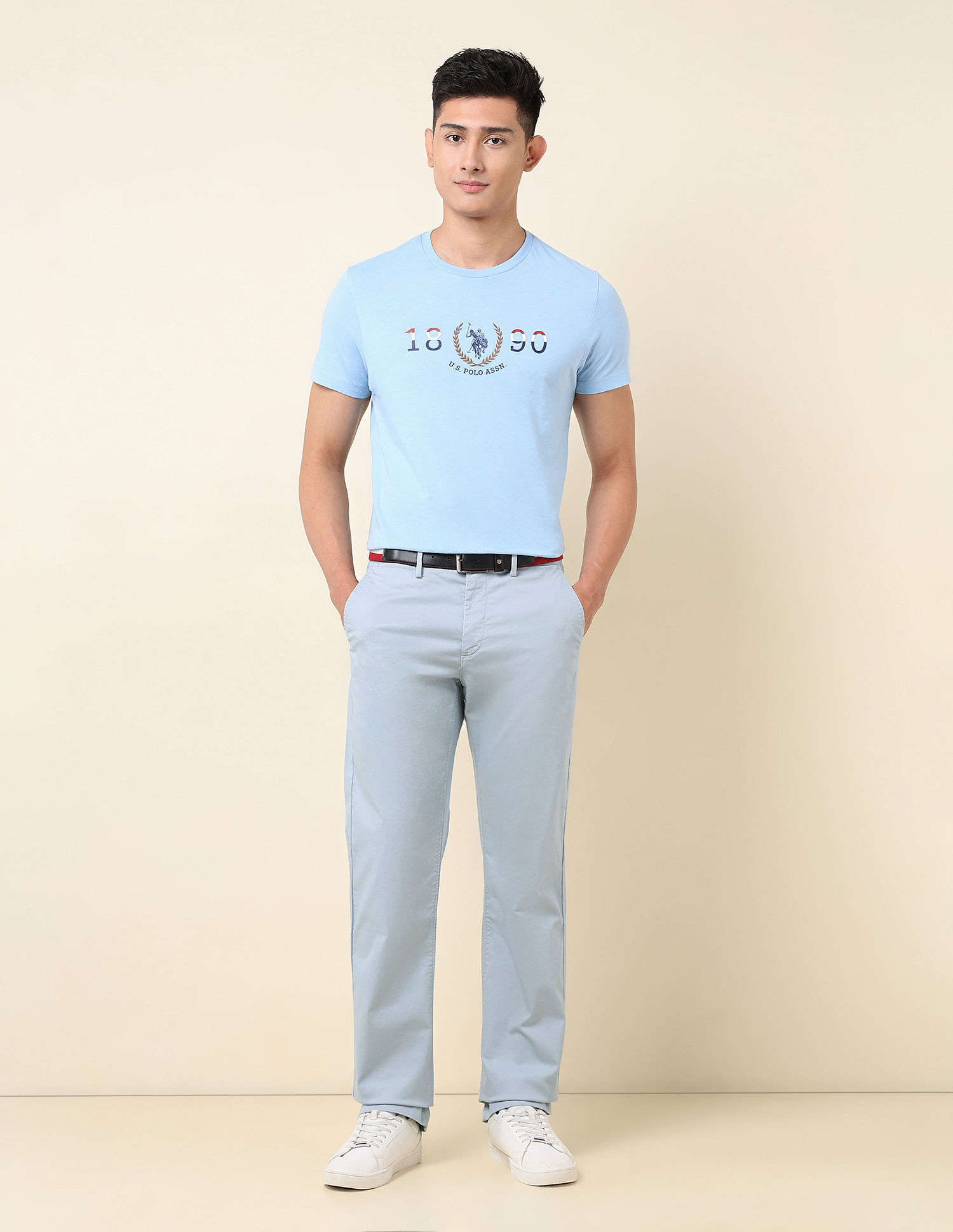 U.S. Polo Assn. Dobby Riley Straight Fit Trousers