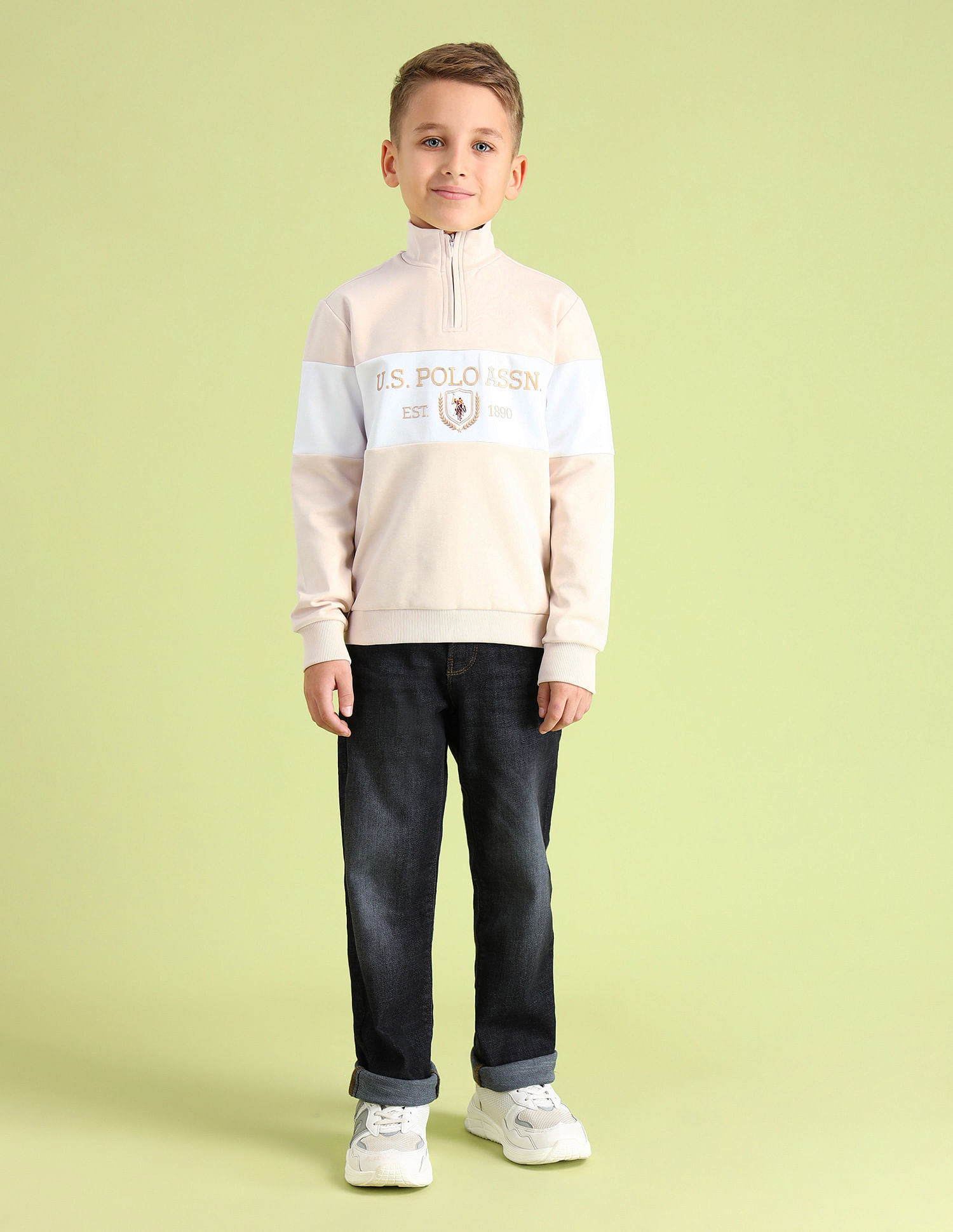 U.S. Polo Assn. Kids Boys Brand Regular Fit Sweatshirt