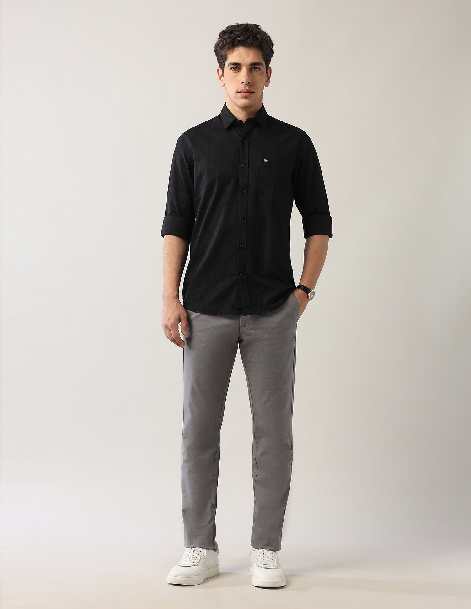 Arrow Sport Vertical Striped Dobby Shirt