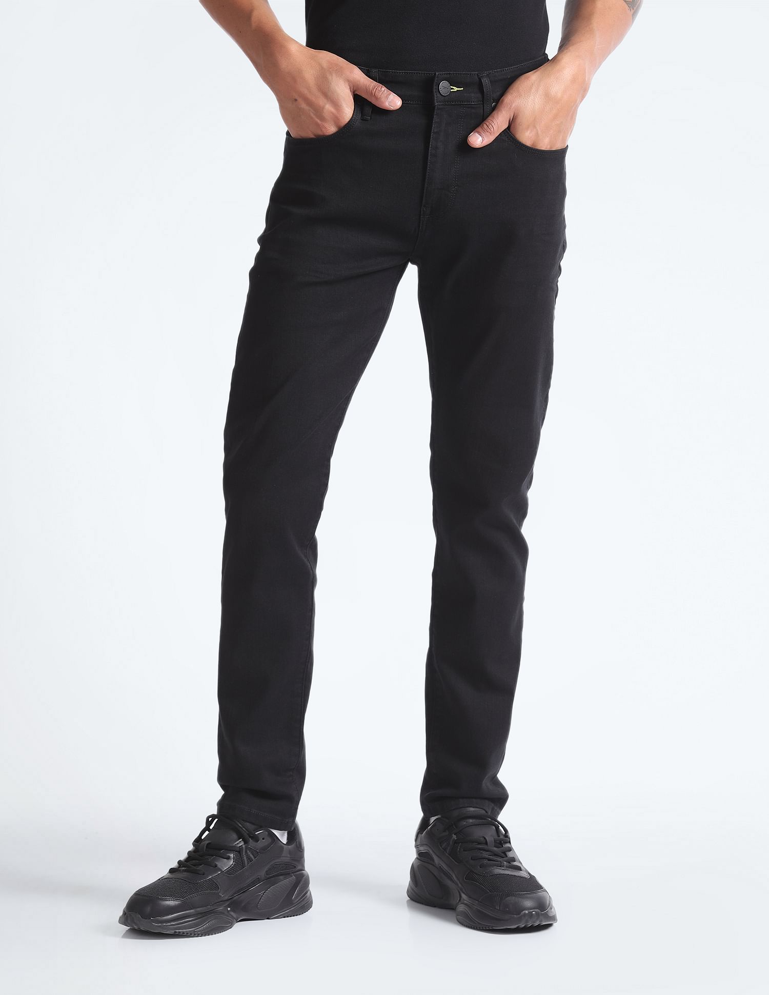 Flying Machine Slash Slim Tapered Rinsed Jeans
