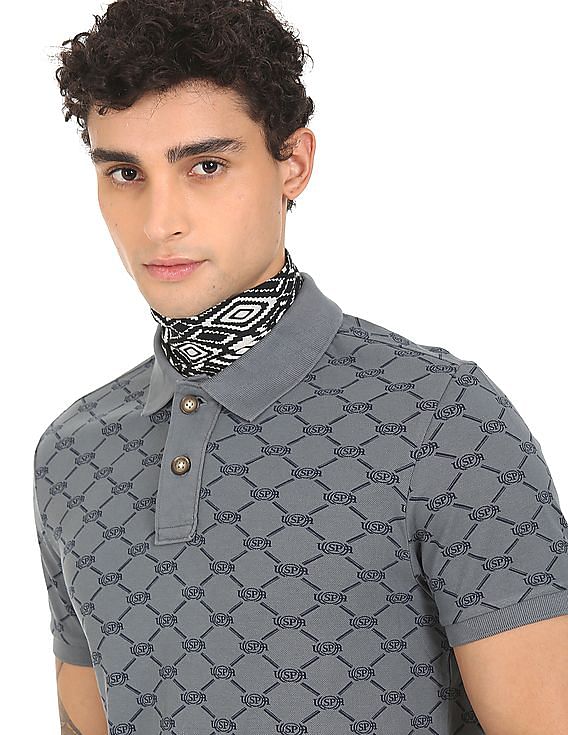 U.S. Polo Assn. Denim Co. Brand Print Cotton Polo Shirt