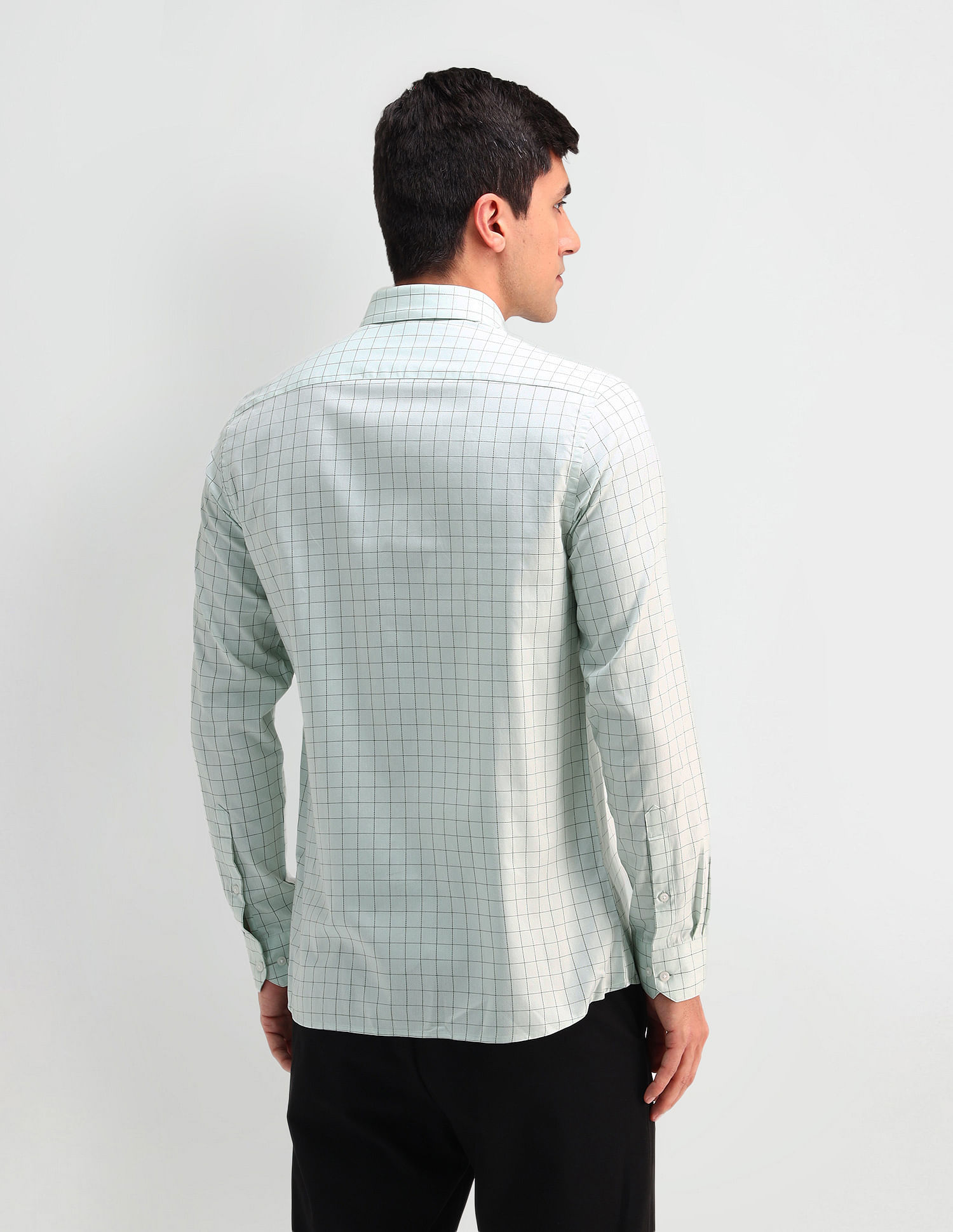 Arrow Manhattan Slim Fit Windowpane Checked Shirt