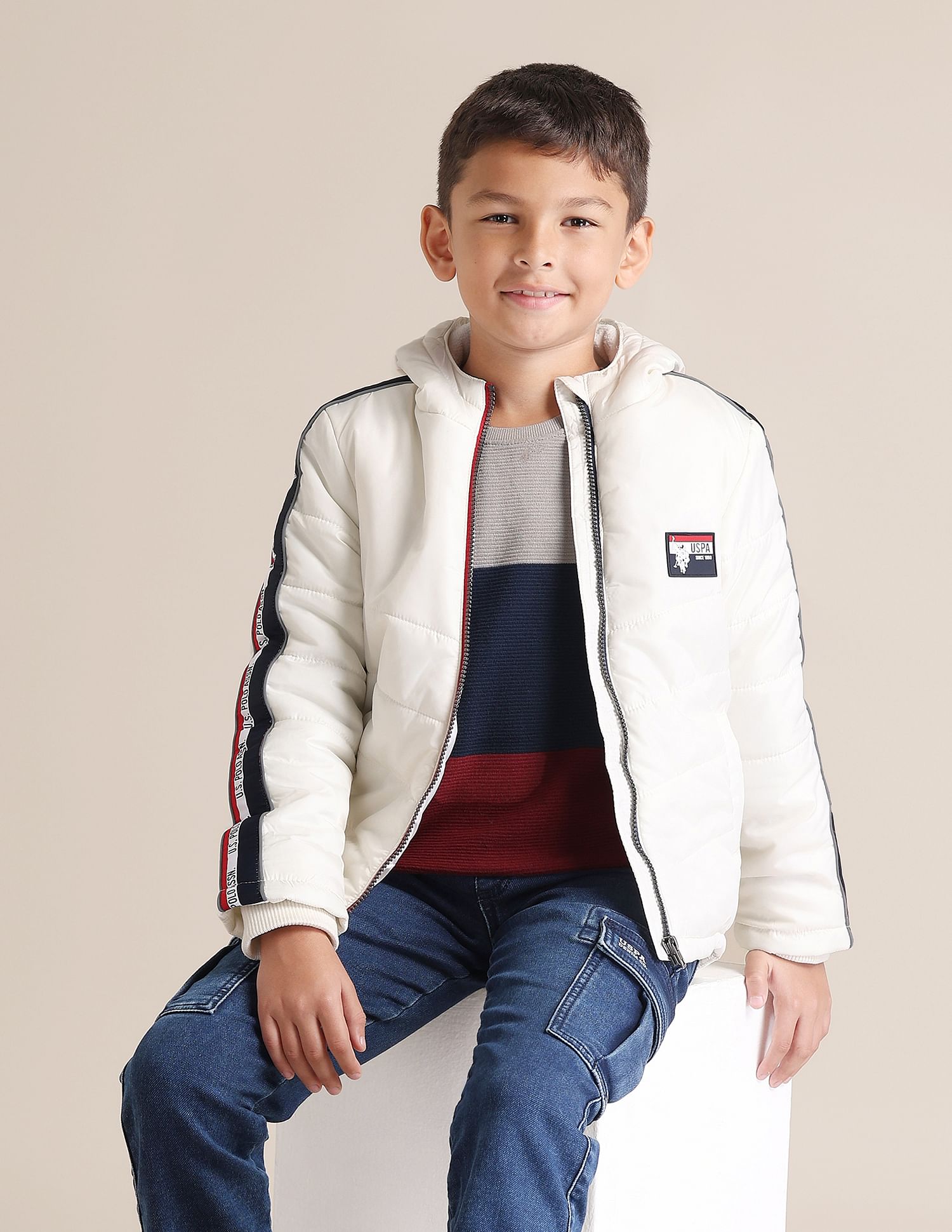 U.S. Polo Assn. Kids Boys Solid Hooded Jackets
