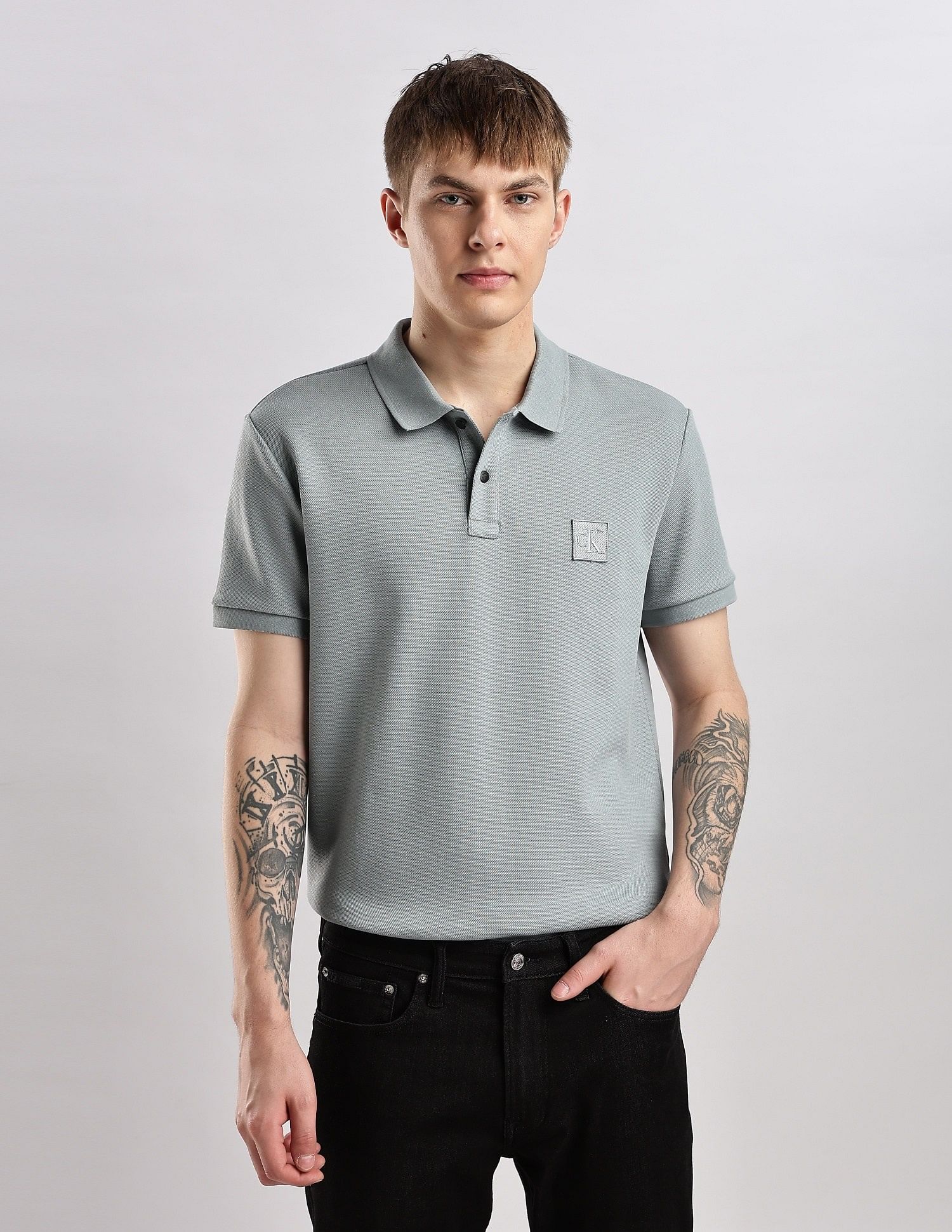 Calvin Klein Jeans Solid Regular Fit Cotton Polo Shirt