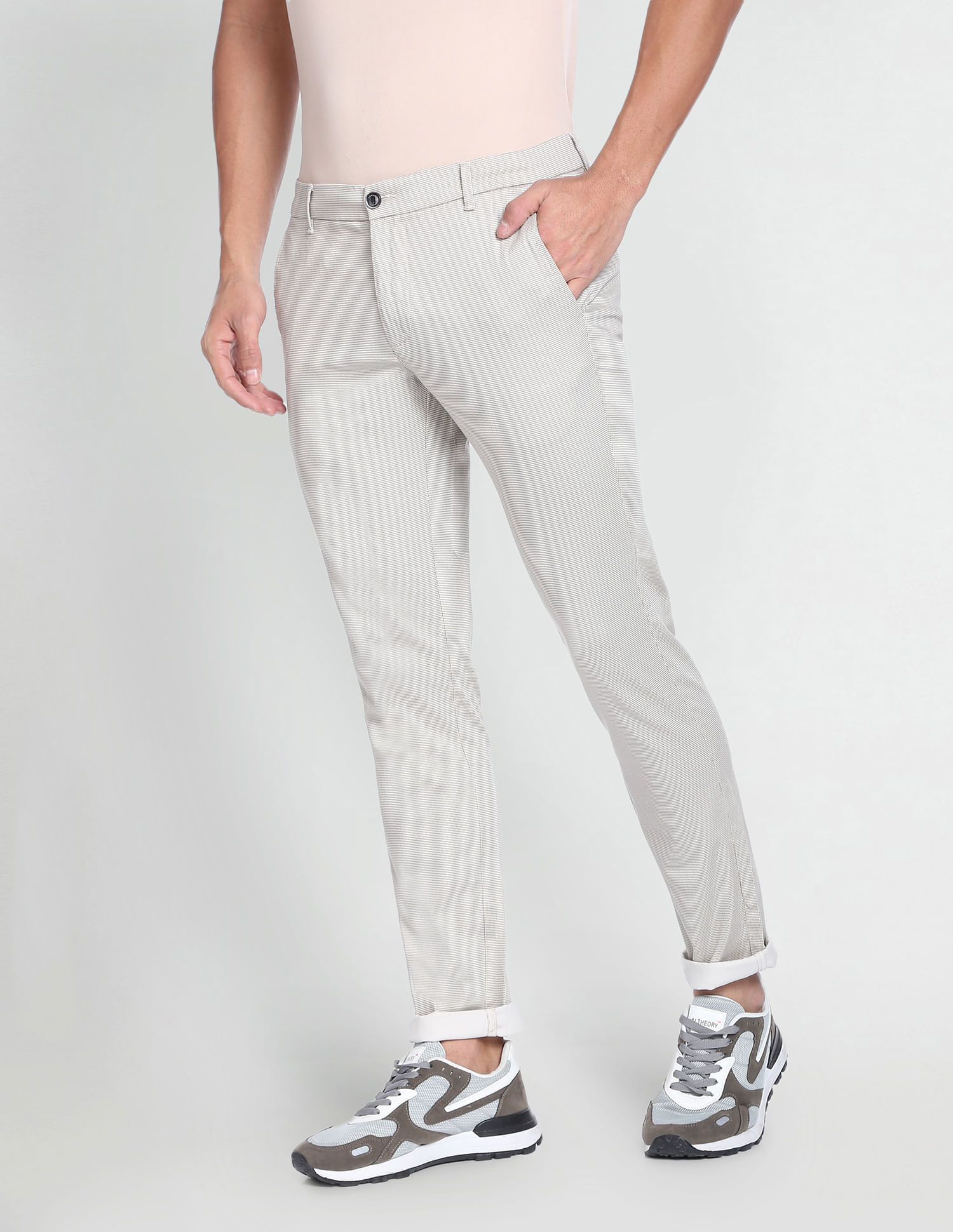 Buy Arrow Sports Autoflex Bronson Slim Fit Casual Trousers