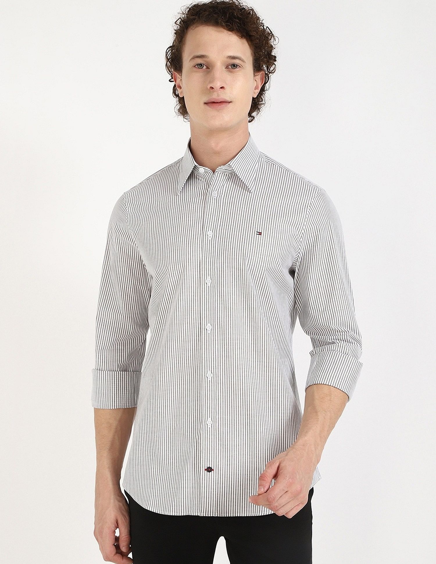 Tommy Hilfiger Striped Slim-Fit Poplin Woven Shirt