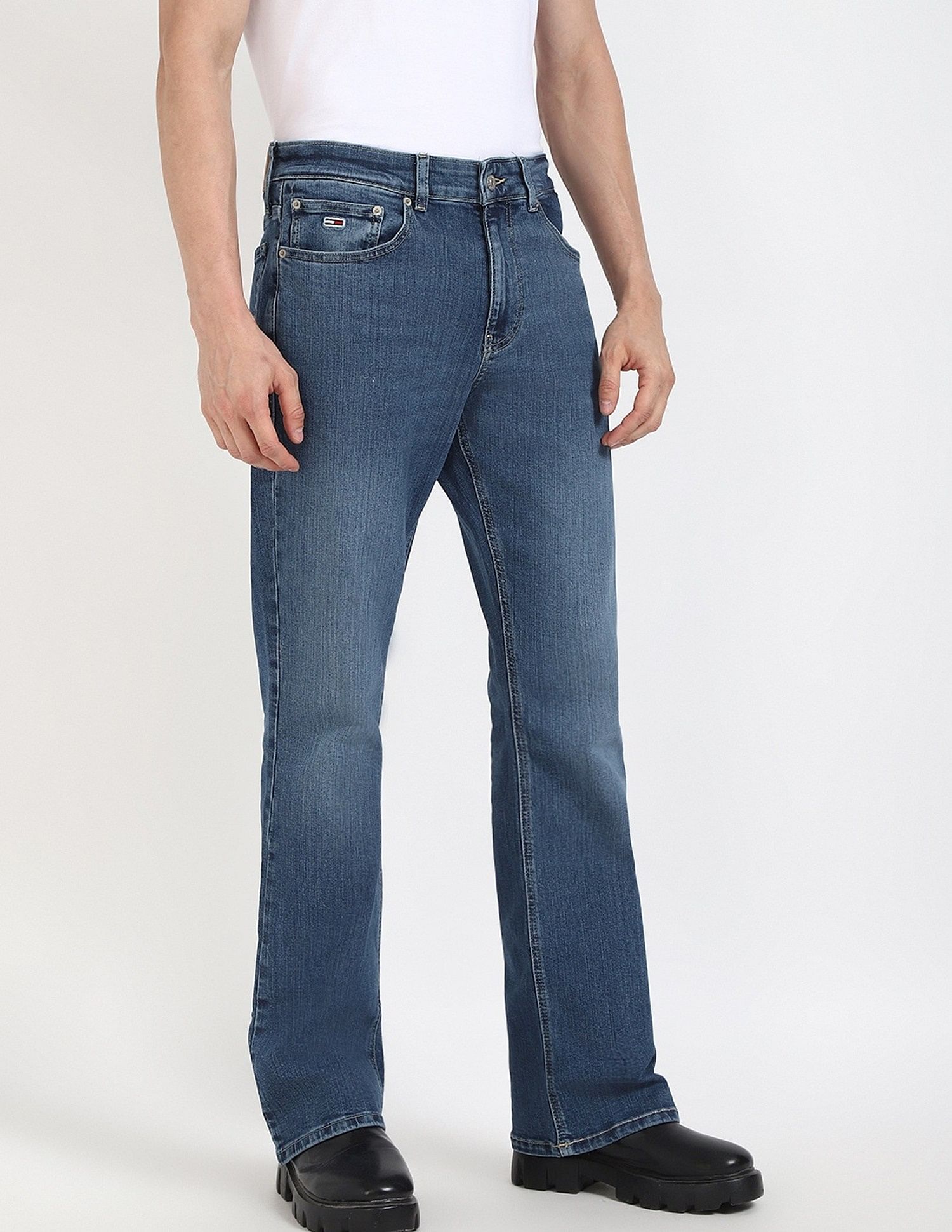 Tommy Hilfiger Light-Wash Slim-Fit Low-Rise Jeans