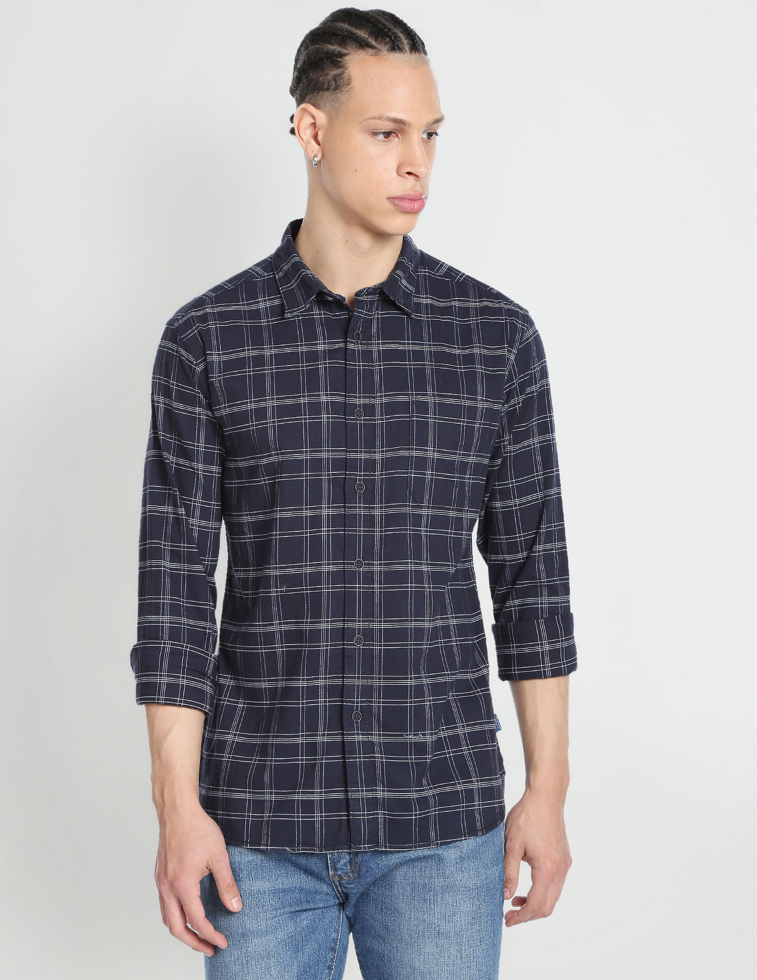 Flying Machine Tartan Check Dobby Shirt