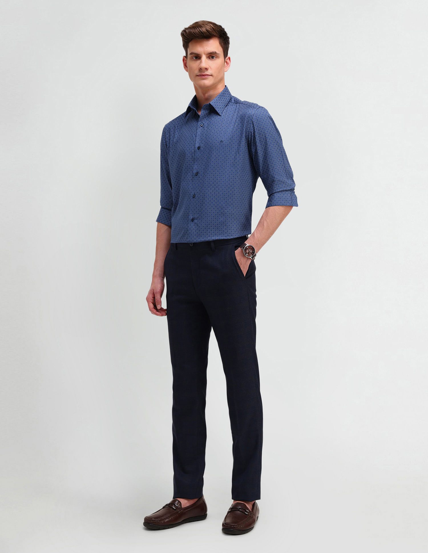 Arrow Newyork Slim Fit Geometric Pattern Shirt