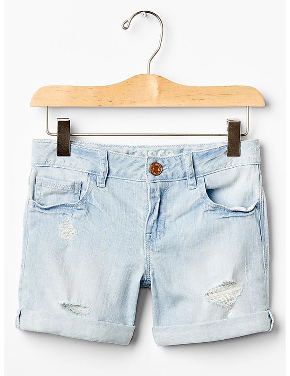 Buy GAP Girls Girls Blue 1969 Destructed Denim Midi Shorts