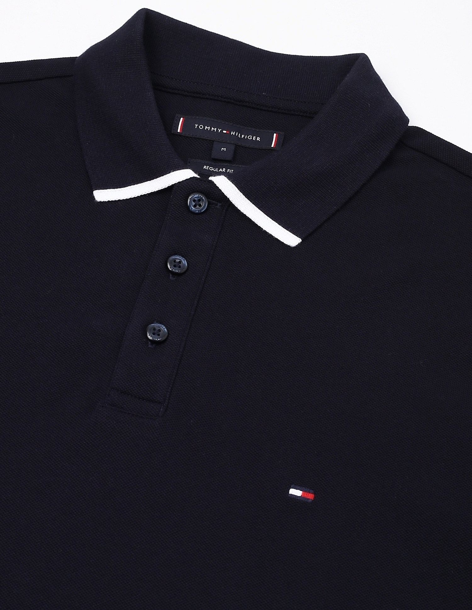 Tommy Hilfiger Solid Regular-Fit Cotton Polo Shirt