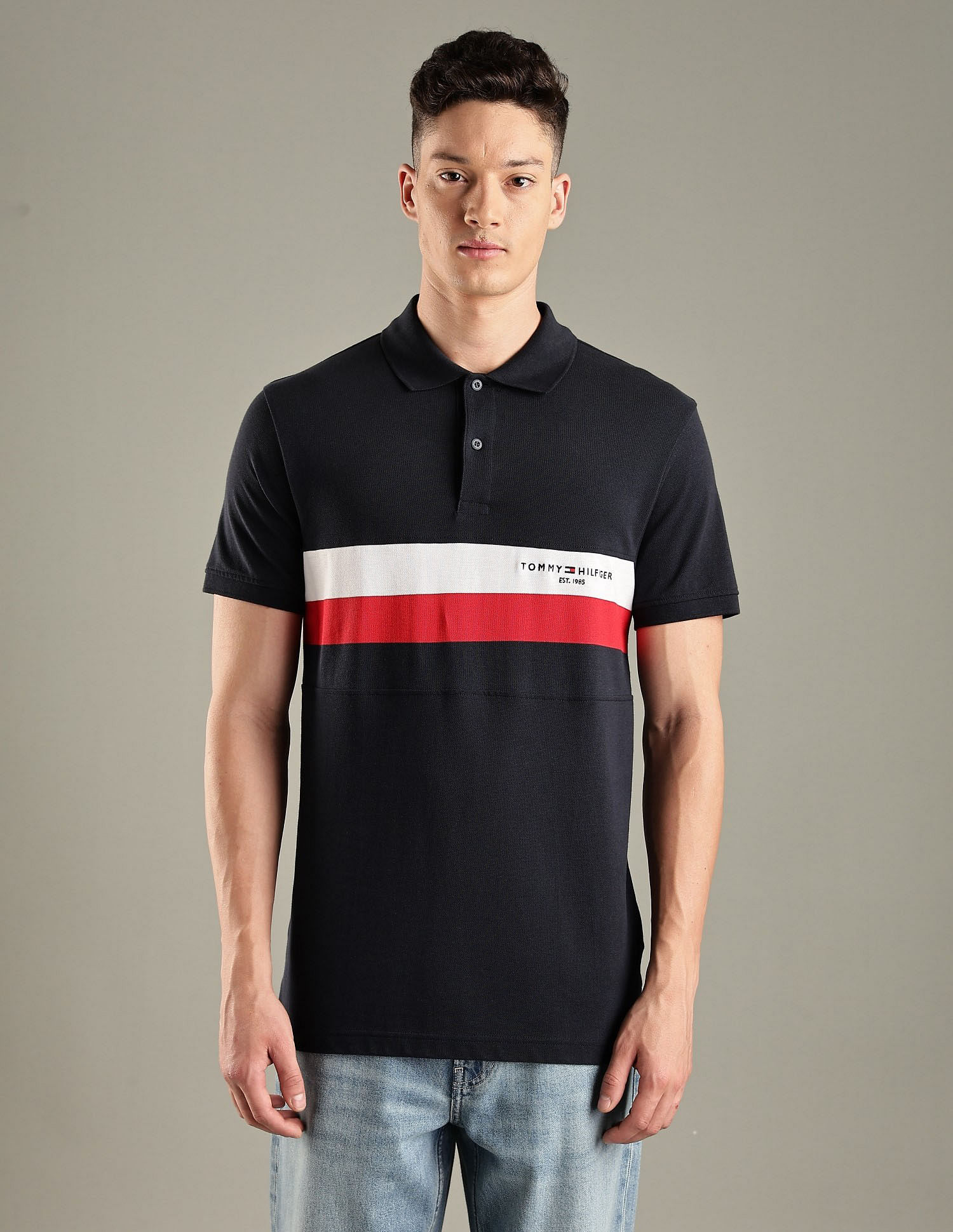Tommy Hilfiger Colorblock Regular-Fit Cotton Polo Shirt