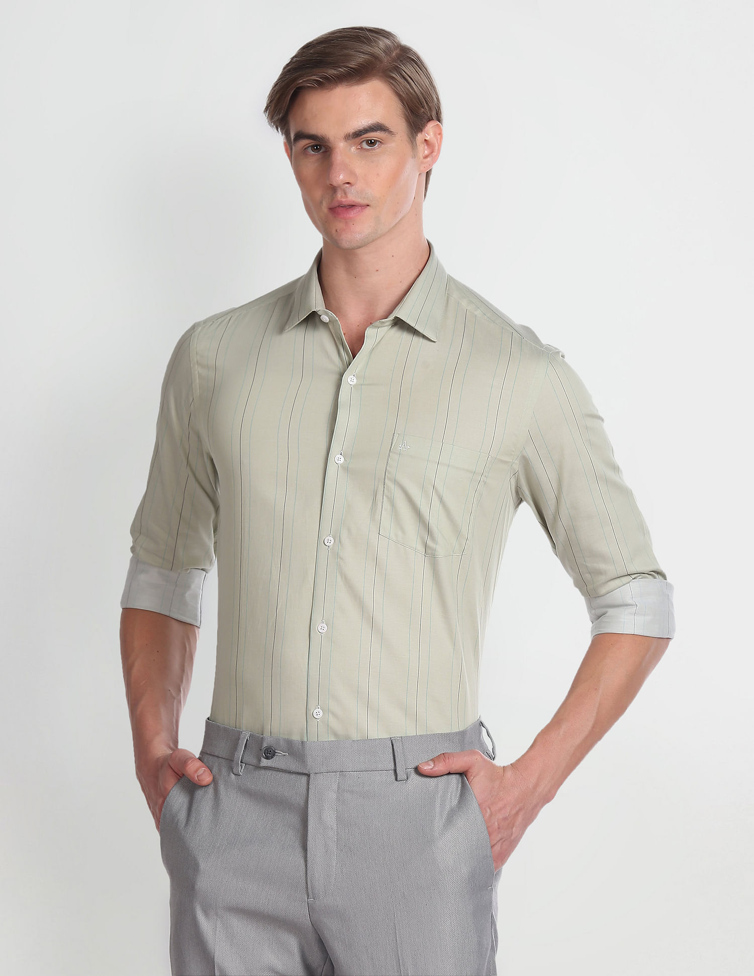 Arrow Manhattan Slim Fit Twill Formal Shirt