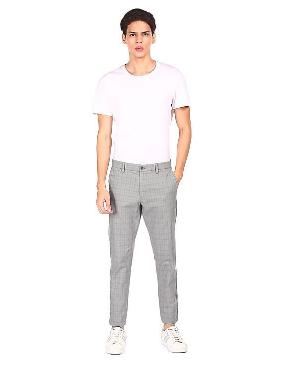 Black Checkered Skinny Fit Chino Pants with Stretch | Kojo Fit – Kojo Fit