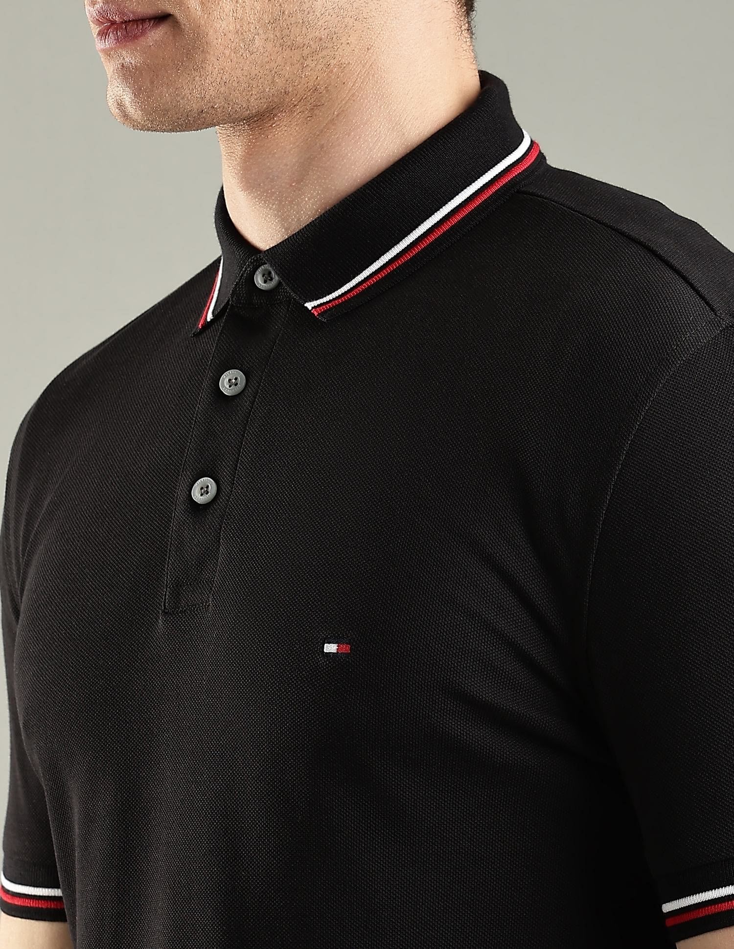 Tommy Hilfiger Solid Slim-Fit Cotton Polo T-Shirt