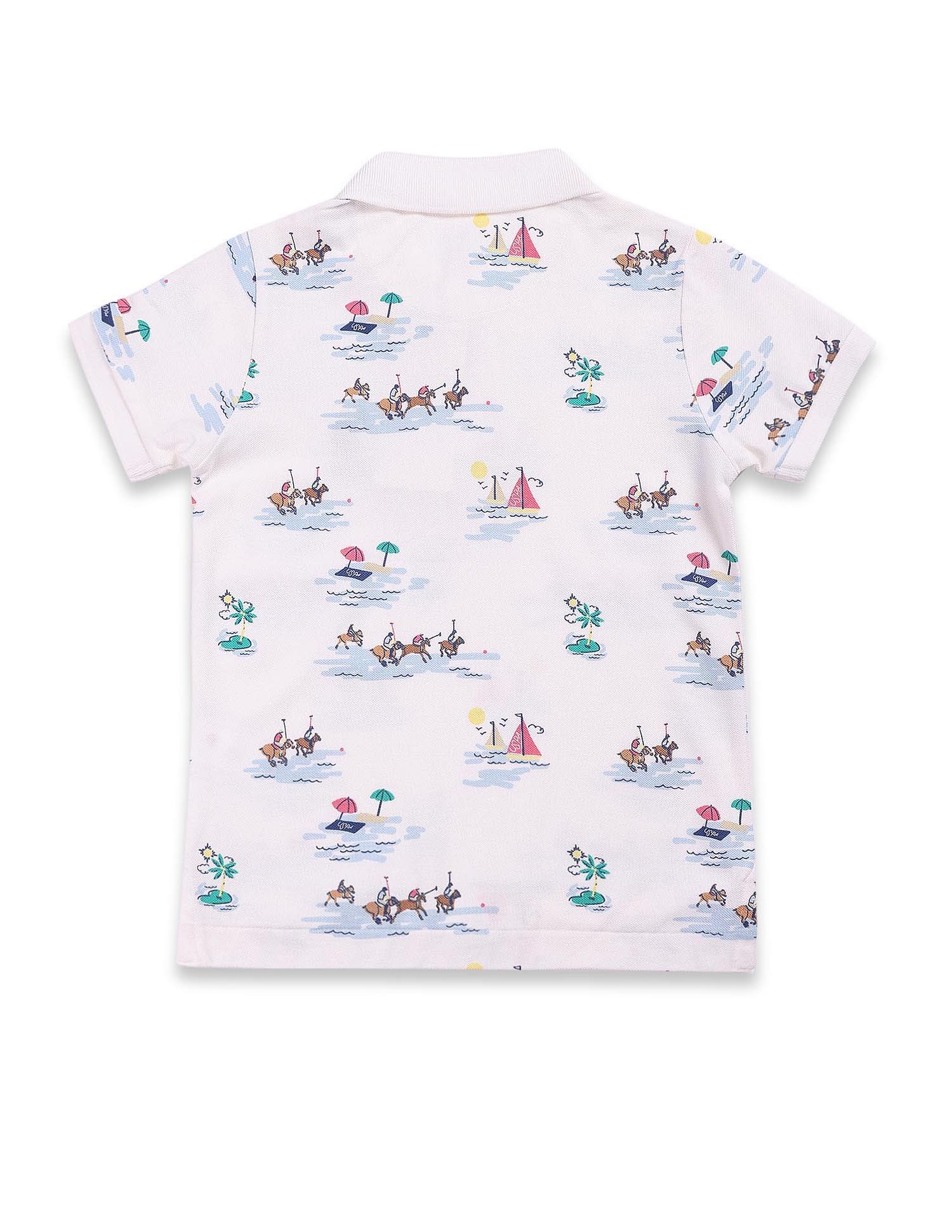 U.S. Polo Assn. Kids Boys Graphic Print Polo Shirt