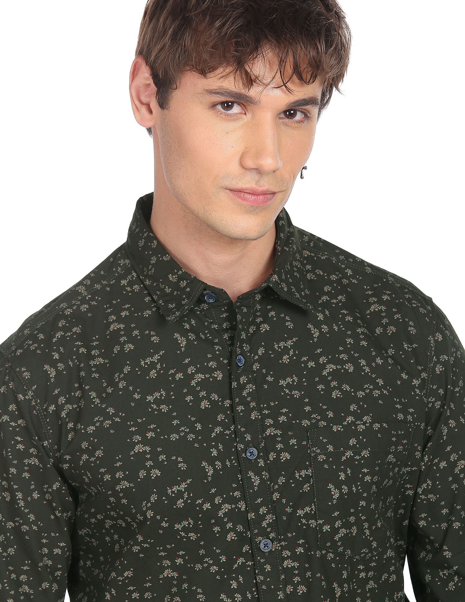 Flying Machine Floral Print Pure Cotton Shirt