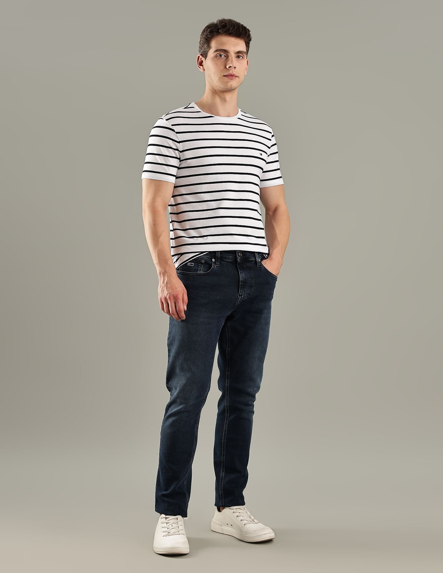 Tommy Hilfiger Striped Slim-Fit Cotton T-Shirt