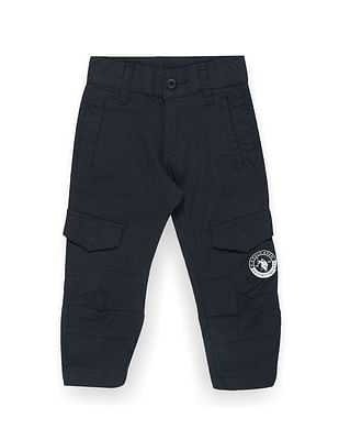 U S Polo Assn Kids Boys Mid Rise Solid Cargo Pants