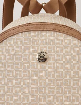 Buy Tommy Hilfiger Logo Beige Pvc Backpack - NNNOW.com display picture 1
