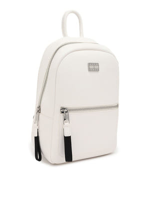 Buy Tommy Hilfiger Solid Off-White PU Backpacks - NNNOW.com display picture 1