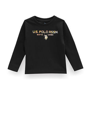 U S Polo Assn Kids Boys Brand Print Cotton T-Shirt