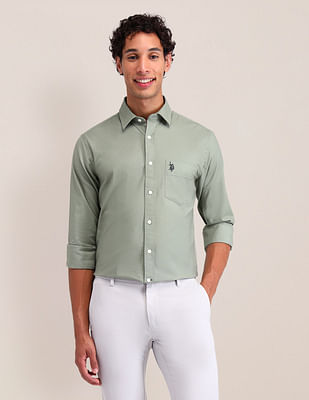 U S Polo Assn Solid Tailored Fit Shirt