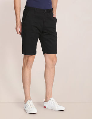 U S Polo Assn Mid Rise Solid Slim Fit Shorts